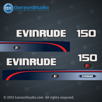 1993, 1994, 1995, 1996, 1997, 1998 Evinrude 150 hp decal kit E150ELEOM plate decals