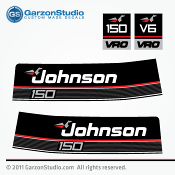 Johnson 150 vro outboard decals V6 J150TXCD J150TXCDC