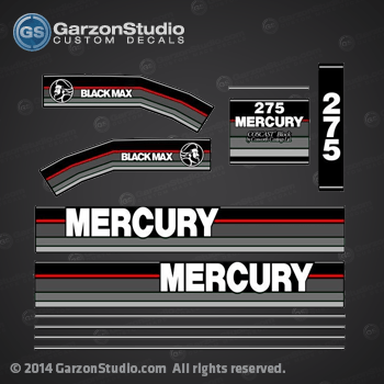 1991 1993 MERCURY 275 hp Black Max DECAL SET 

13487A89 DECAL SET (BLACK 275) DESIGN I

1991-1993 MERCURY 275 hp L: 1275412LD L, 1275412MD L, 1275412ND L, 1275422GD XL, 1275422JD XL, 1275422LD XL, 1275422MD XL, 1275422ND XL, 1275422PD XL.
1991-1993 MERCURY 275 hp CXL: 1275425LD CXL, 1275425MD CXL, 1275425ND CXL, 1275425PD CXL, 7275425AD CXL, 7275425BD CXL, 7275425CD CXL, 7275425YD CXL.
1991-1993 MERCURY 275 hp XXL: 1275432GD XXL, 1275432JD XXL, 1275432LD XXL, 1275432MD XXL, 1275432ND XXL, 1275432PD XXL, 7250432PD XXL, 7250432SD XXL, 7275432BD XXL, 7275432CD XXL, 7275432YD XXL.
1991-1993 MERCURY 275 hp CXXL: 1275435LD CXXL, 1275435MD CXXL, 1275435ND CXXL, 1275435PD CXXL, 7275435AD CXXL, 7275435YD CXXL.
1991-1993 MERCURY 275 hp XL: 7250422PD XL, 7250422SD XL, 7275422AD XL, 7275422BD XL, 7275422CD XL, 7275422YD XL. 
1991-1993 MERCURY 275 hp L: 7275412BD L, 7275412YD L.

7613A 5 FRONT COVER ASSEMBLY (BLACK)
7607A 2 COWL ASSEMBLY (STARBOARD) (BLACK)
7606A 3 COWL ASSEMBLY (PORT) (BLACK)
13487A89 DECAL SET (275-BLACK-DESIGN I)

