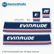 evinrude outboard decals 1983 20 hp  horsepower