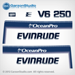 1993 1994 1995 1996 1997 Evinrude 250 hp OceanPro decal kit Ocean Pro decals 250hp decal set 284545 0284545