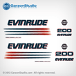 EVINRUDE 200 hp BOMBARDIER FICHT RAM INJECTION 2002-2005 Decals Set kit