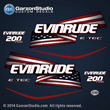 2004 2005 2006 2007 2008 EVINRUDE ETEC 200 H.O. h.p. 200hp Stars and Stripes flag decal set hx hl blue models