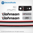 Johnson 35 hp decal set red/black late 70's