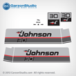 Johnson 1987 1988 30 hp decal set gray decals late 80's