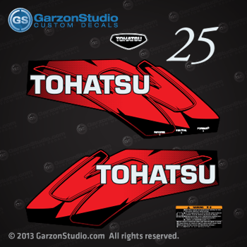 Tohatsu 25 hp 25hp M25H decal set red 25hp decal 2002, 2003, 2004, 2005, 2006, 2007, 2008, 2009, 2010, 2011, 2012, 2013 and 2014 forward neutral reverse starting instructions side up decal tohatsu logo sticker stickers
Tohatsu M25H DECAL SET [3MV-87801-0] 25hp M25H 3MV-87801-0

