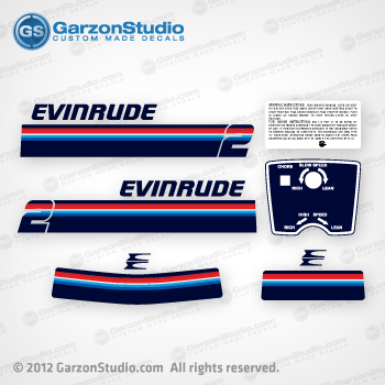 1978 Evinrude 2 hp decal set 0281163 2802R
