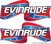 Evinrude Confederate Flag decal