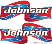 johnson Confederate,dixie,rebel Flag outboard decal