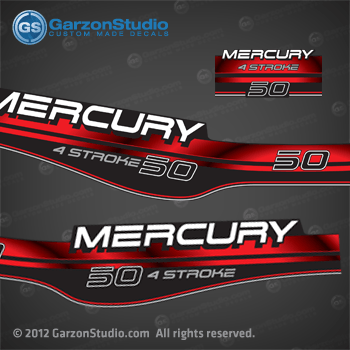 1994 1995 1996 1996 1997 1998 MERCURY 50 hp decal set 4 stroke fourstoke 826337A96 DECAL SET (BLACK 50) DESIGN II Red 1995 1F50412RD, 7F50412DD
1996 1F50412SD, 1F50412SF, 1F50411SD, 7F45412EF, 7F50411ED, 7F50412ED
1997 1F50412TD, 1F45412TF, 1F50411TD, 7F45412FF, 7F50411FD, 7F50412FD, 7F50452FD
1998 1F50411UD, 1F50411UN, 1F50352UD, 1F50412UD, 1F50412UN, 1F50452UD, 1F50452UN, 7F50352GD, 7F50411GD, 7F50412GD, 7F50452GD