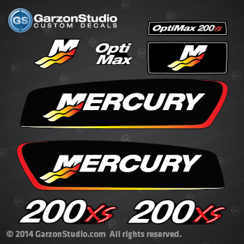 
2002-2004 Mercury Racing 200 hp Opti Max 200xs decal set.
Mercury racing decals made for 2001, 2002, 2003, 2004, 2005 and 2006 engines 220XS 200XS EFI optimax decal set made from a 2004 Mercury Racing High performance 200xs EFI optimax 
OptiMax 200XS sst
OptiMax 200XS ROS
Next Gen Race Offshore Outboards
Mercury OptiMax 200XS ROS (Race Offshore) outboard
Gen 2 – 2.5 Liter OptiMax powerhead 
Mercury Racing OptiMax 2.5XS outboard 
Mercury Racing engineered OptiMax 175 Pro XS outboard.
OptiMax 200XS ROS (Race Offshore)
the official power of U.I.M. Class 3C offshore racing,
single engine mono hull offshore racing class
SS 15-inch drive shaft configuration with the 1.75:1 Sport Master gearcase,
outboard drag racing,
