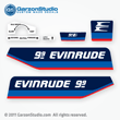 Evinrude Outboard decals 9.9 horsepower 1975 EVINRUDE decal set part number 0279814