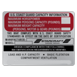 U.S. Coast Guard Capacity Information Maximum Capacities plate decal starcraft