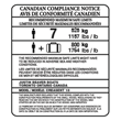 Canadian Capacity Information Maximum Capacities plate decal Canada 4x4.5 White Silver Chrome