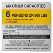 Boat Capacity Information Maximum Capacities plate decal sticker