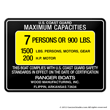 U.S. Coast Guard Capacity Information Maximum Capacities plate decal Ranger Boats