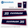 evinrude outboard decals 1981 35 hp thirty five horse power 281656 0281656 decal set