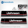 Johnson 1989 20 hp decal set black decals late 80's