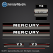 1986 1988 Mercury 115 hp decals 