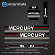 Mercury 115 hp decals 1989-1990