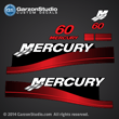99 00 01 02 03 04 05 06 MERCURY 40 hp decal 2 stroke 2S set red decals 60hp Electric Black 37-811212A00 811212A00