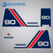 Nissan outboards decals NS90A 1988 1989 1990 1991 1992 1993 1994 1995 1996 1997 1998 1999 2000 2001 2002 90 hp 3B887-8010M MARK SET