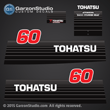 Tohatsu Outboard Decal 2002 - early Tohatsu 60 HP 60hp Decal set M60B decals NG587-8020M